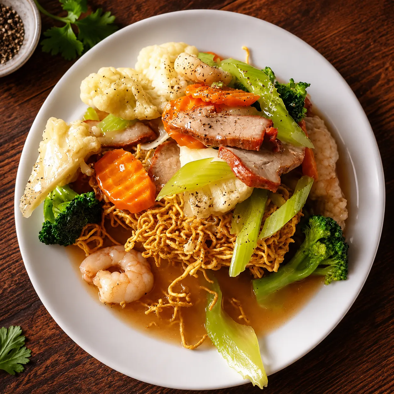 Authentic Vietnamese chow mein at Bun's House Restaurant, Saskatoon